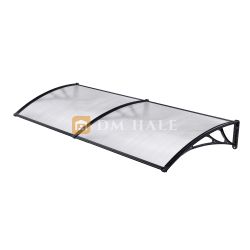 Навес за Врата/Прозорец 80х200 см, Черно-Прозрачно