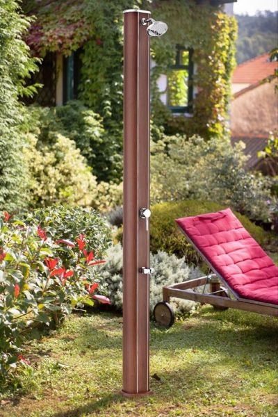 Алуминиев соларен душ - имитация на дърво 32 л