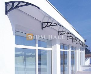 Навес за Врата/Прозорец 80х200 см, Черно-Прозрачно