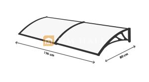 Навес за Врата/Прозорец 80х200 см, Черно-Прозрачно