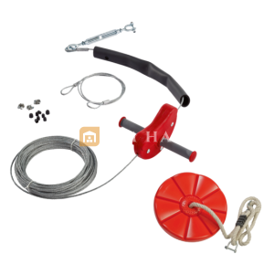 Детски въжен лифт - тролей с люлка маймунка, цвят червен