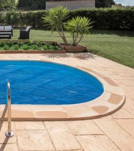 GRE Изотермично лятно покривало за вкопан ОВАЛЕН басейн 600х320 300 микрона