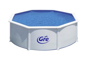 FIDJI Бял сглобяем басейн кръг 350x120 см с пясъчен филтър