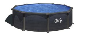 KEA Сглобяем басейн имитация графит кръг 460x120 см с пясъчен филтър