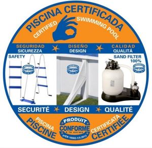 PACIFIC Сглобяем басейн имитация дърво овал 500х300х120 см с пясъчен филтър