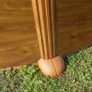 MAURITIUS Сглобяем басейн имитация дърво кръг 460х132 см с пясъчен филтър