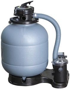 ATLANTIS Бял сглобяем басейн кръг 550х132 см с пясъчен филтър