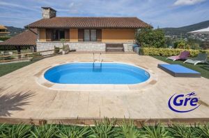 Madagascar Комплект вкопан басейн овал 600x320x150 см