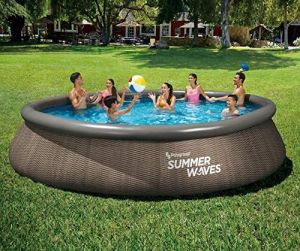 Басейн Summer Waves Quick Set РАТАН 305x76 см. с надувем борд и филтрираща помпа