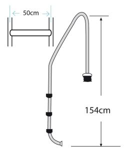 Стълба ИНОКС за вкопани басейни - 3 стъпала