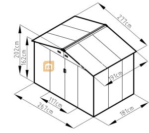 Барака за инструменти градинска SOLE TERRA BARI CEDAR  191×277 см