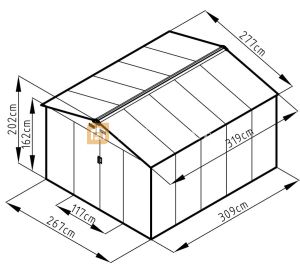 Барака за инструменти градинска SOLE TERRA BARI CEDAR 319х277 см