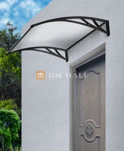 Навес за Врата/Прозорец 120х120см, Черно-Прозрачно