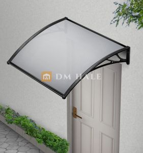 Навес за Врата/Прозорец 120х120см, Черно-Прозрачно