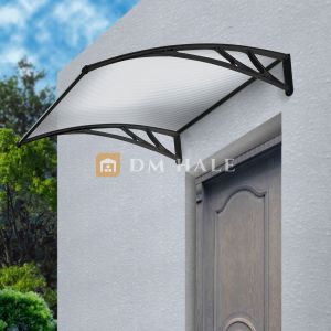Навес за Врата/Прозорец 120х120см, Черно-Прозрачно