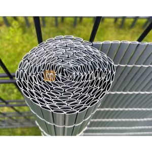 PVC покривало Бамбук - двойни ламели, сиво, 90%, 3х1 метра