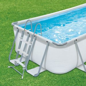 Басейн Funsicle Oasis метална рамка правоъгълен СИВ 4x2х1.22 m с филтър и стълба