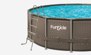 Басейн Funsicle Oasis метална рамка кръг РАТАН 4.24x2.5x1 m  с филтър и стълба