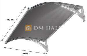 Навес за Врата/Прозорец 100х120см LED, Сиво-сиво